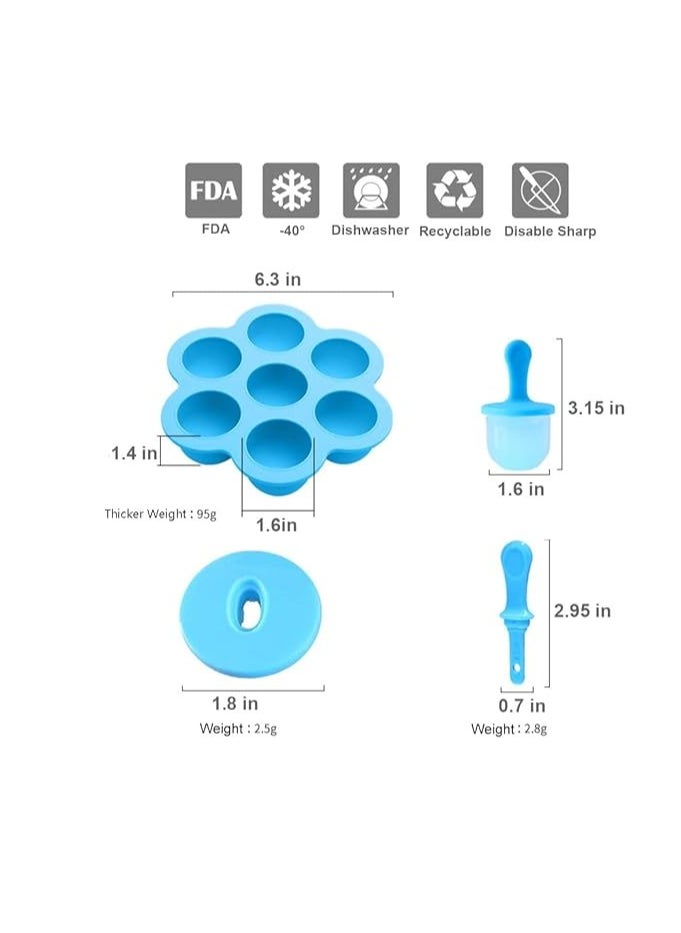 Spaceshoop Silicone Popsicle Molds, 7-Cavity DIY Ice Pop Mold with Colorful Sticks, Homemade Ice Cream Molds for Kids Multicolor  - Image 3