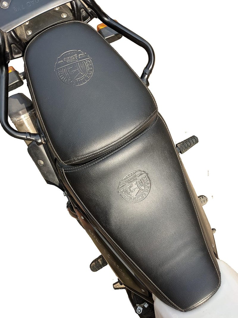 NitroRider Seat Cover Retro Look with Cushioned Compatible with RE Himalayan (Royal Black) - Image 1