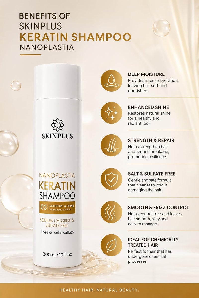 SKINPLUS NANOPLASTIA KERATIN SHAMPOO 300ml. - Image 2