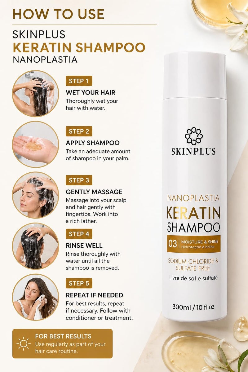 SKINPLUS NANOPLASTIA KERATIN SHAMPOO 300ml. - Image 3