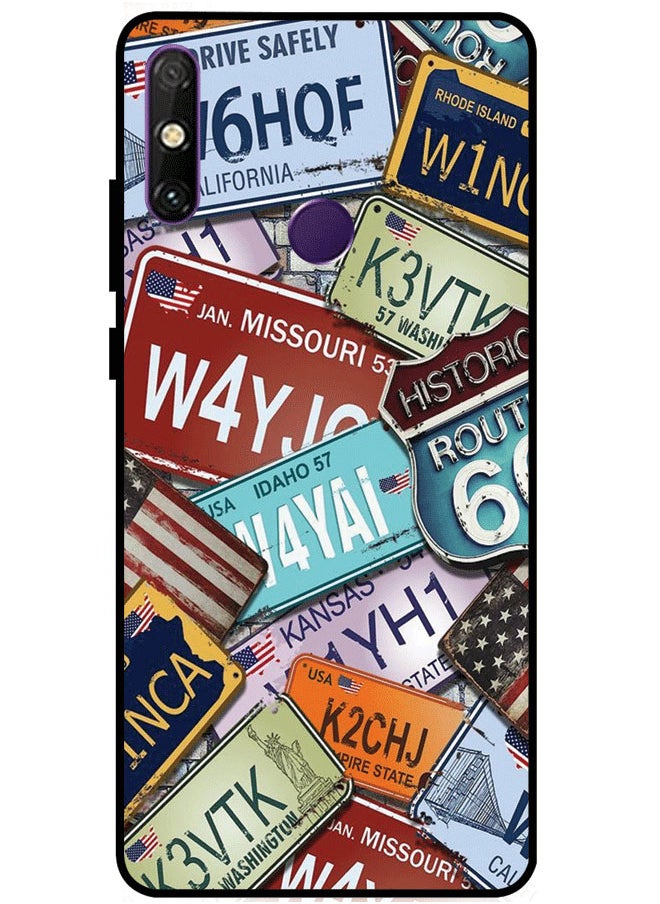 EYE CATCH Protective Case Cover For Huawei Enjoy 20E Number Plates Multicolor  - Image 1
