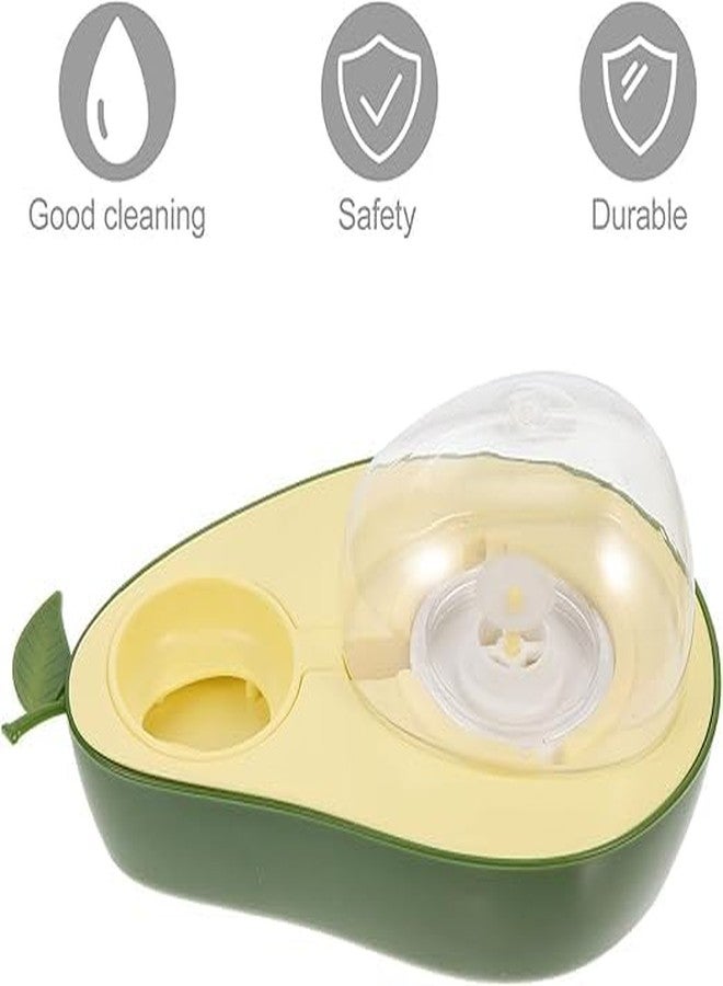 CREDLY Pet Raised Cute Water Bowl Feeder Station Home Cat Waterer Plastic Avocado Pets Drink with for Design Dispenser Bunny Cages Accessory Small Household Puppy(Green Yellow) - Image 4