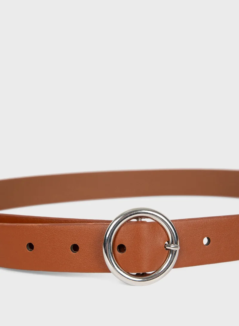 DeFacto Round Buckle Belt Set
