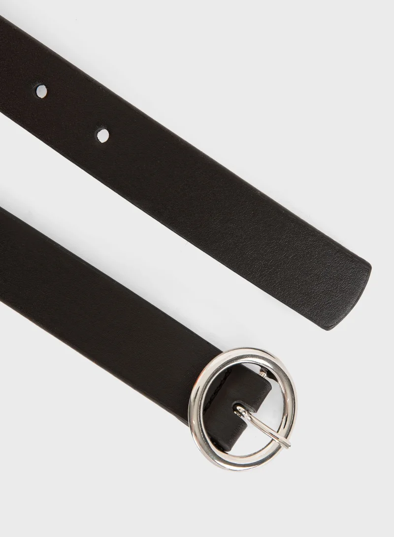 DeFacto Round Buckle Belt Set