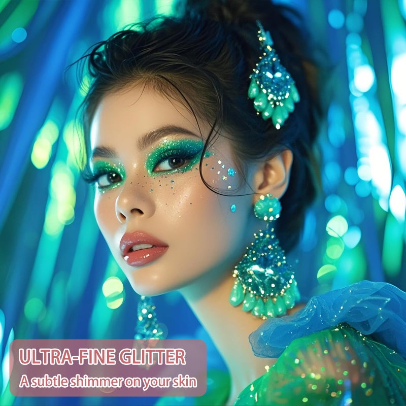 Etercycle Body Shimmer Spray, Green Fine Glitter Spray for Hair and Body, Longwear and Quick Drying Face Shimmer Powder Sparkly Glitter Gifts for Rave Accessories Easter Christmas Halloween Clothes - Image 2