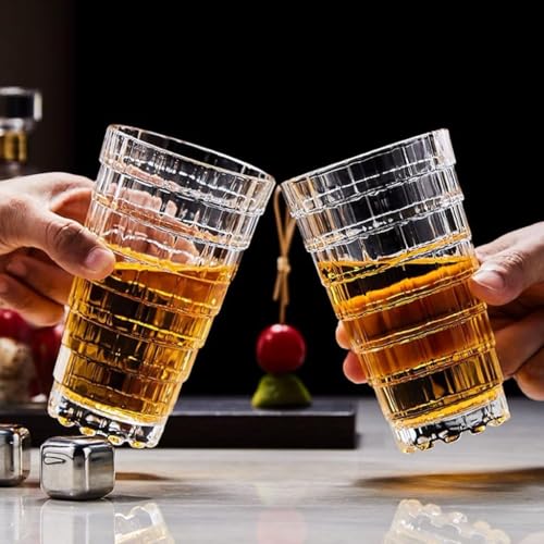 Mivana Premium 350ML Juice Glasses Drinking Glasses, Highball Lead-Free Glasses, Tumblers for Water, Juice, Beer, Cocktail and Mixed Drinks - Pieces, Transparent (Hiball Glasses, 6 Count (Pack of 1)) - Image 3