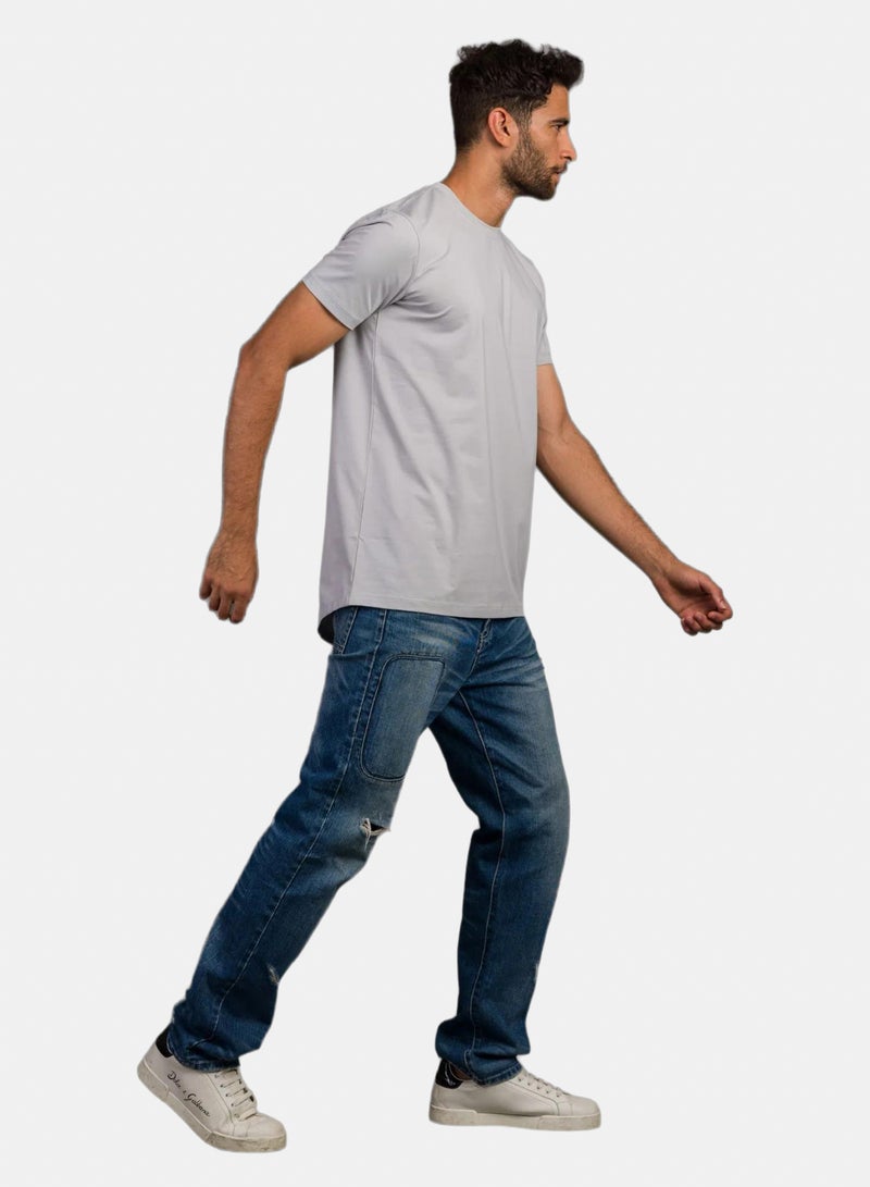 Stache Curved Back O-Neck T-Shirt - Image 2