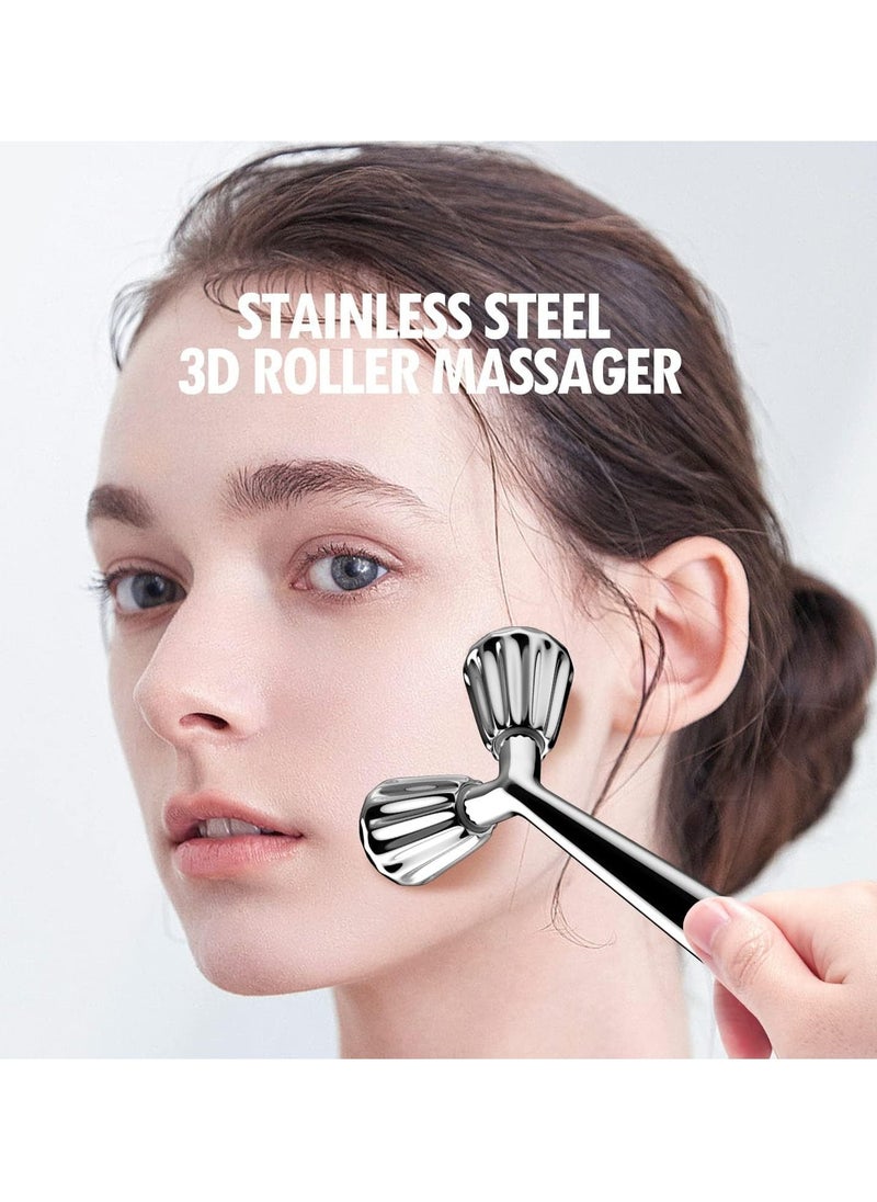 General Face Massager, Metal Face Roller Gua Sha Massage Tool for Face Neck Eye Body Skin Care, Facial Roller for Women  - Image 5