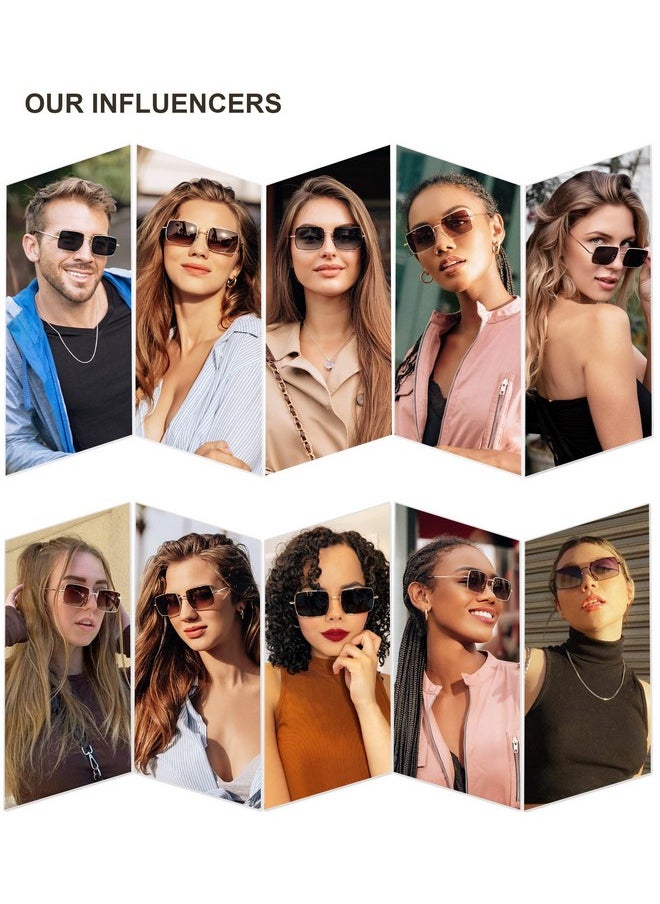 Sojos Rectangle Polygon Polarized Sunglasses For Women Men Retro Classic Vintage Shades Sj1168 Black Lens  - Image 2