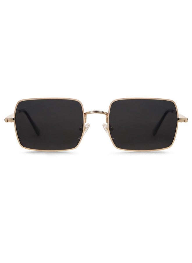 Sojos Rectangle Polygon Polarized Sunglasses For Women Men Retro Classic Vintage Shades Sj1168 Black Lens  - Image 3