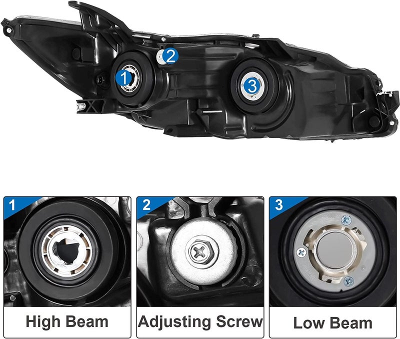 LEAVAN Headlights Assembly Fit For 2015 2016 2017 LE/SE/XLE Toyota Camry, Driver and Passenger side - Image 4