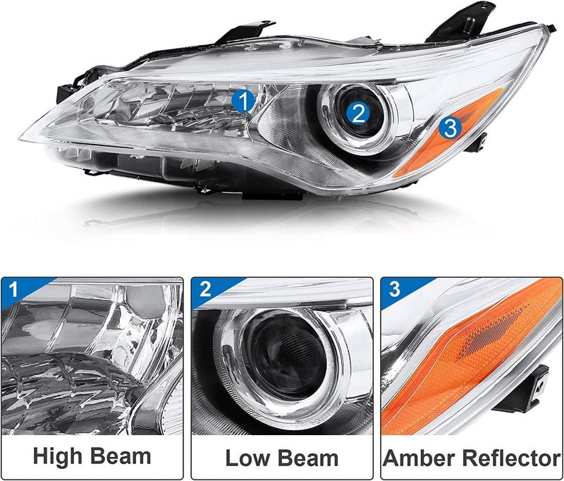 LEAVAN Headlights Assembly Fit For 2015 2016 2017 LE/SE/XLE Toyota Camry, Driver and Passenger side - Image 3