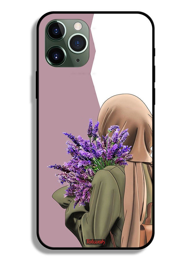 Tolwak حافظة أبل آيفون 11 برو ماكس تحميزه زهرة - Image 2