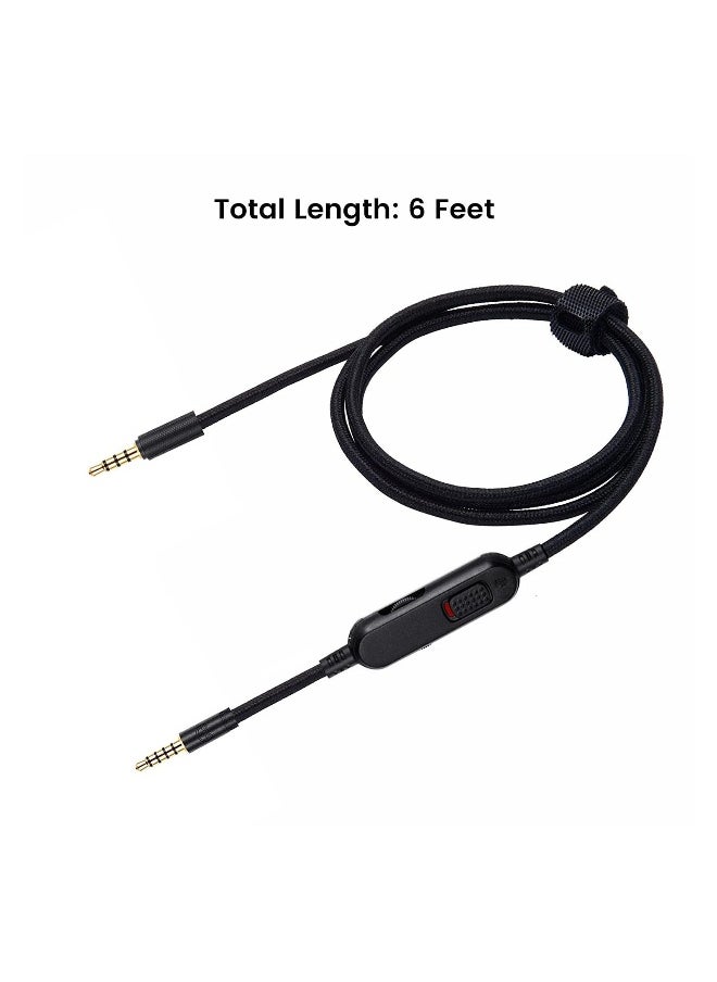 Generic - G Pro X Cord, Detachable Gaming Headset Cable Replacement for Logitech G Pro / G433 / G233, 3.5mm(1/8") Nylon Braided Wire with Inline Mute Switch and Volume Controller, 6ft Long - Image 1
