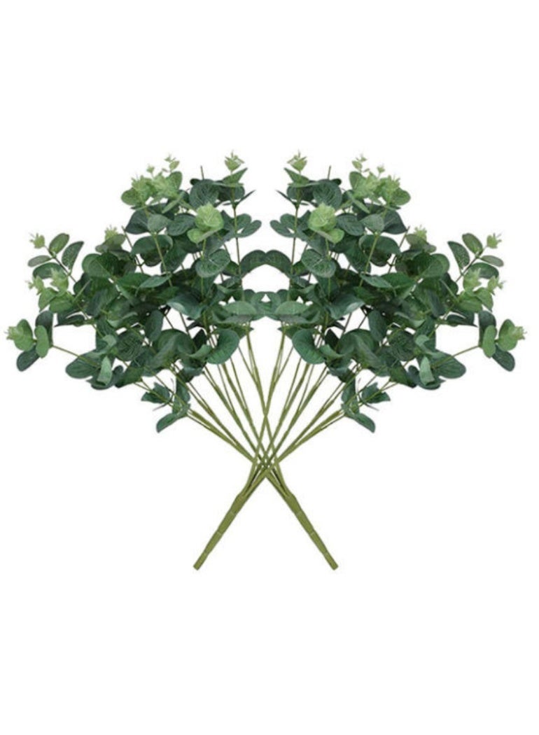 2 Bundles of Simulation Eucalyptus Leaf  Real Touch Leaf Artificial Eucalyptus Stem Faux Eucalyptuses Wedding Bouquet Centerpiece Home Decor - Image 1