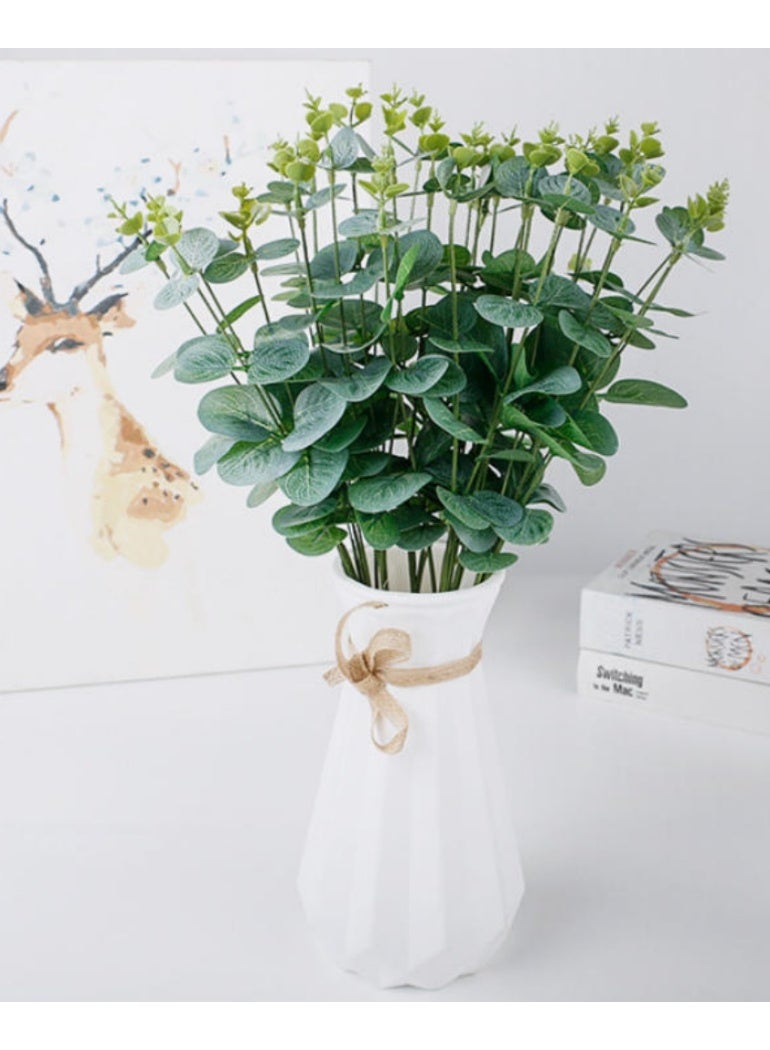 2 Bundles of Simulation Eucalyptus Leaf  Real Touch Leaf Artificial Eucalyptus Stem Faux Eucalyptuses Wedding Bouquet Centerpiece Home Decor - Image 4