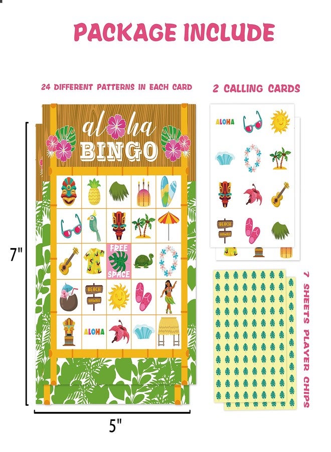 OZTEMETY Hawaiian Bingo Card Game, Luau Aloha Tropical Summer Party Supplies, Favor, Decorations – 24 Players Bingo Game Haw001 - Image 2