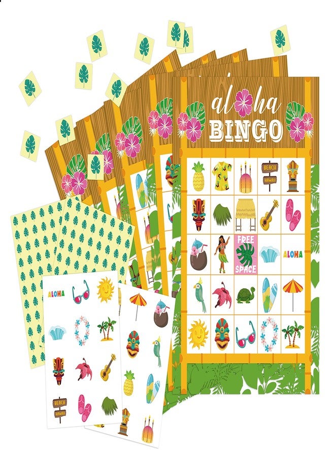 OZTEMETY Hawaiian Bingo Card Game, Luau Aloha Tropical Summer Party Supplies, Favor, Decorations – 24 Players Bingo Game Haw001 - Image 1