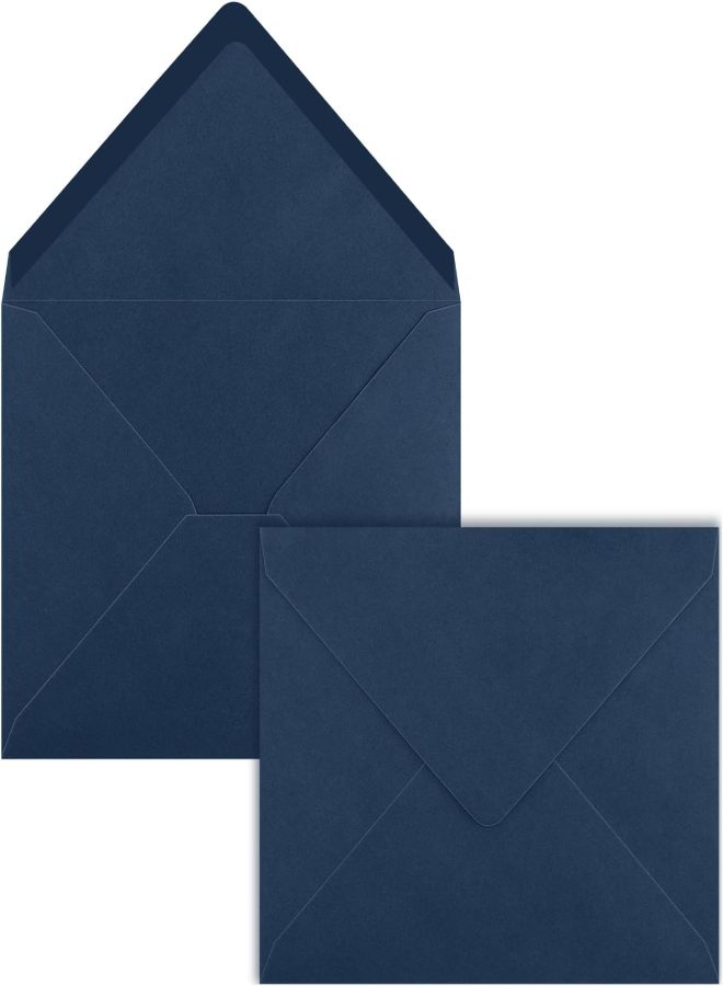 5x7 Envelopes, 50 Pack A7 Envelopes Wet Seal V Flap, Invitation Envelopes for 5x7 Thank You Cards, Birthday Wedding Invites, Photo Paper, Navy Blue Envelope for Graduation, Christmas, Party - Image 1