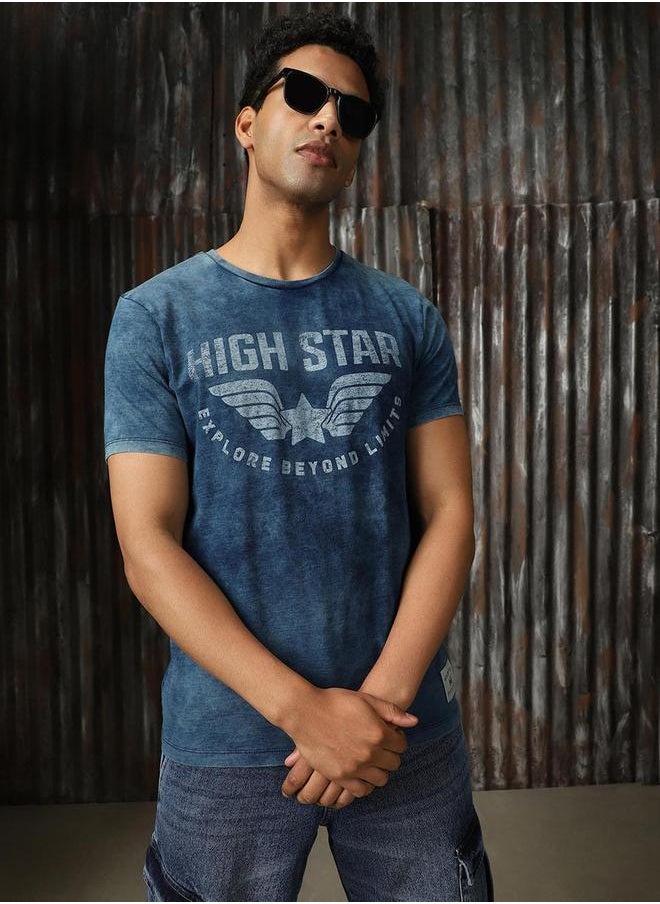HIGH STAR - Graphic Print Round Neck T-Shirt by Styli - Image 1
