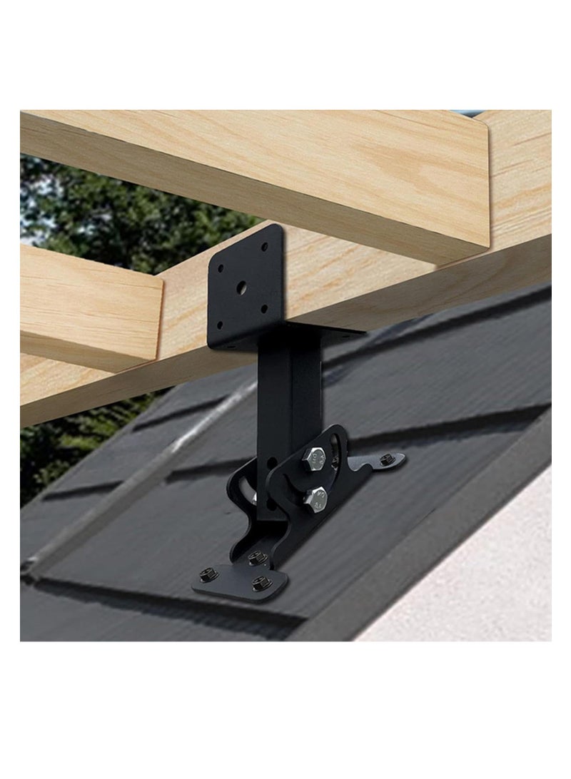Cobest Pergola Roof Riser Brackets - Roof Beam Brackets, Heavy Duty Adjustable Pergola Brackets | Metal Saddle Roof Riser with Screws for Pergola Patio Cover Awning Wood Beam - Image 2