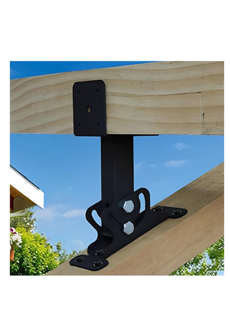 Cobest Pergola Roof Riser Brackets - Roof Beam Brackets, Heavy Duty Adjustable Pergola Brackets | Metal Saddle Roof Riser with Screws for Pergola Patio Cover Awning Wood Beam - Image 4