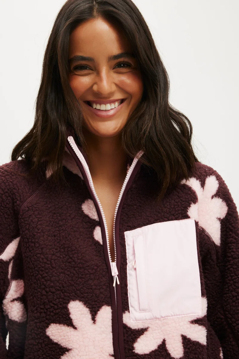 كوتون اون جاكيت ترايل شيربا بسحاب