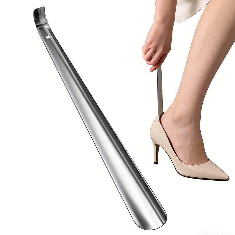 Long Handle Metal Shoe Horn: 16.5" Stainless Steel, Smooth Surface, Durable - Pain Relief Shoe Spoon for Seniors, Men, Women, Kids, Home, Office - Image 5