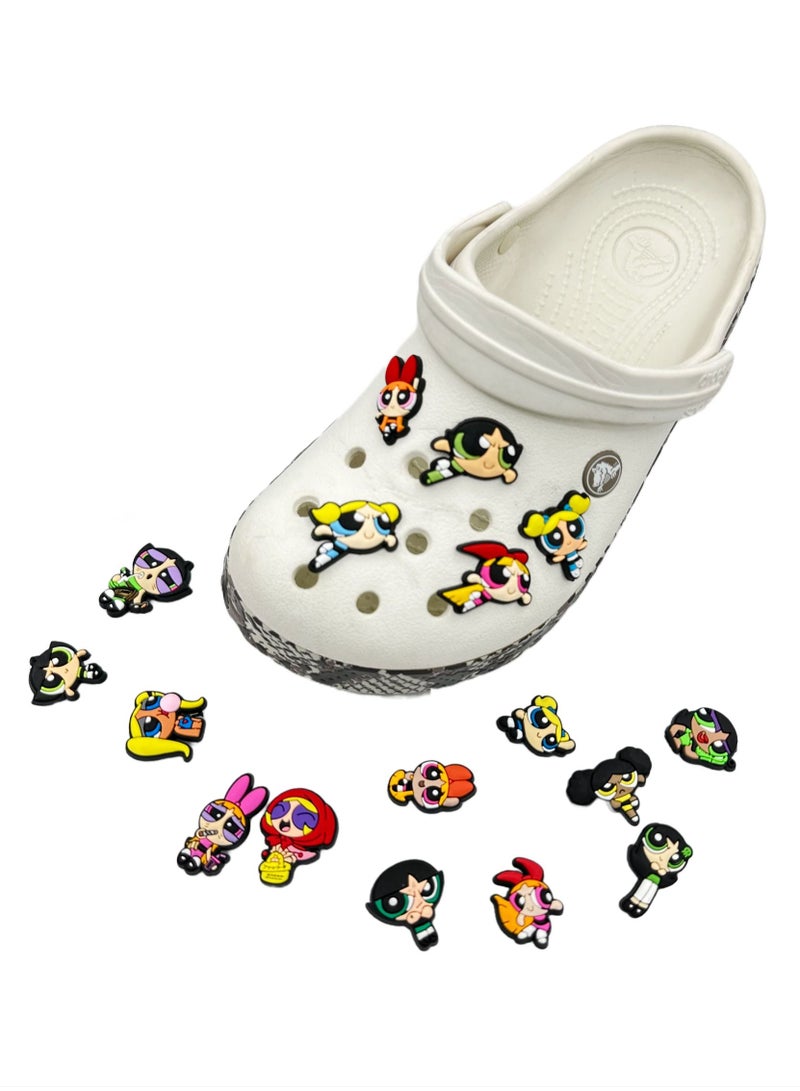 Powerpuff Girls Jibbitz Shoe Decoration Charms Crocs Shoes Slippers and Mini Charm Bracelet Wristband for Men Women and Kids - Image 3