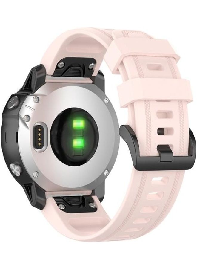NIBEMINENT Replacement Strap Watchband with Plastic Button For Garmin Fenix 6S 20mm Light Pink - Image 2