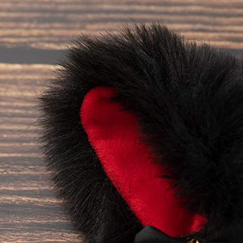 Foeran Animal Faux Fur Cat Dog Ears Headbands with Bells Lovely Flexible Hair Accessory Halloween Cosplay Costume Party Dress Girls (A) - Image 5