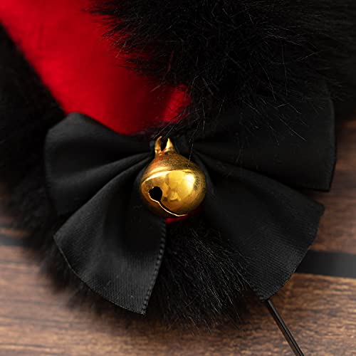 Foeran Animal Faux Fur Cat Dog Ears Headbands with Bells Lovely Flexible Hair Accessory Halloween Cosplay Costume Party Dress Girls (A) - Image 4