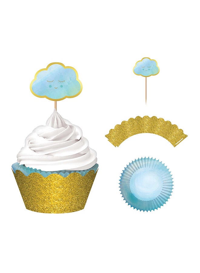 Amscan Oh Baby! Boy Hot Stamped Cupcake Kit 24pcs, Baby Shower Party Supplies