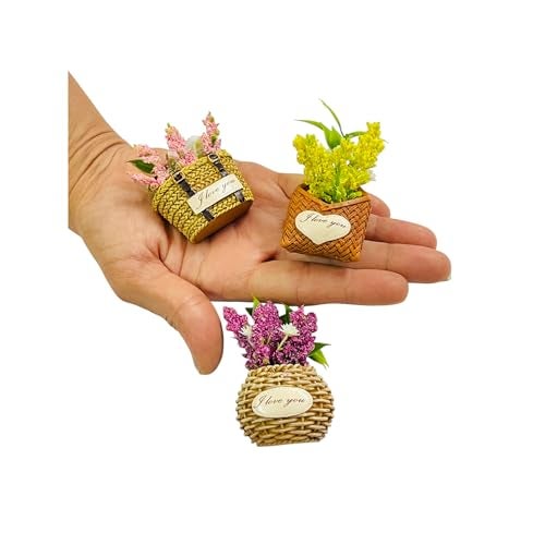 Krisah Decorative Magnetic Plant Holders, Set of 3 Resin Flower Pots with 'I Love You' Message, Refrigerator Magnets, 7 cm x 4 cm - Image 2