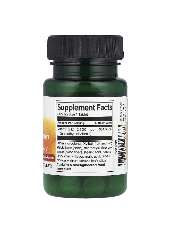 SWANSON سوانسون، فيتامين ب12، (ميثيلكوبالامين)، كرز أسود طبيعي، 2,500 ميكروغرام، 60 قرص - Image 2