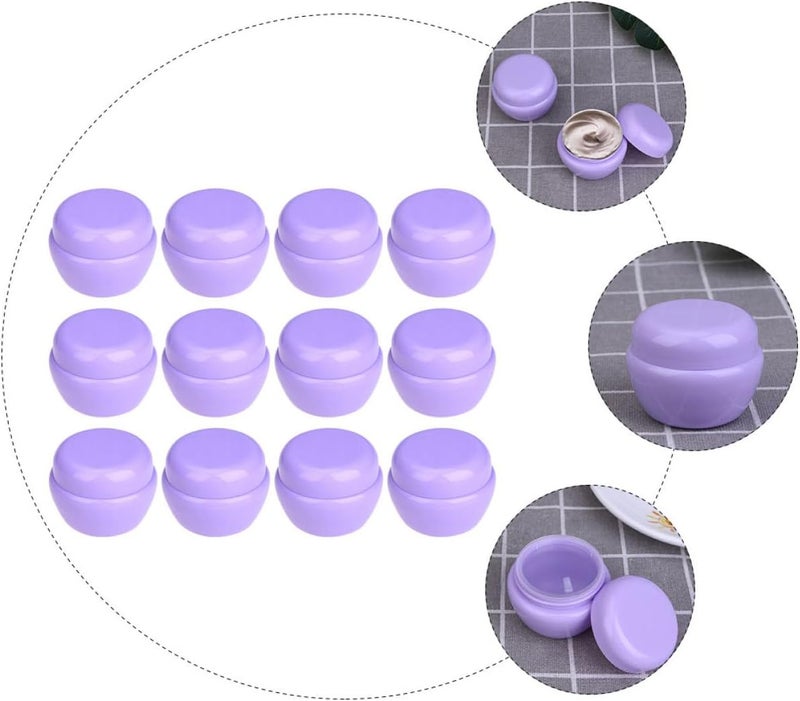25pcs 10g Purple Mushroom Cosmetic Creams Jars Plastic Refillable Leak-proof Containers for Travel Skincare Samples - Image 3