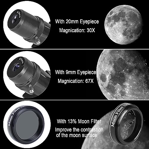 Celticbird Telescope for Adults High Powered, 80mm Aperture 600mm Telescopes for Adults Astronomy, Travel Telescopio for Beginners with AZ Mount, Backpack, Phone Adapter, Moon Filter - Image 2