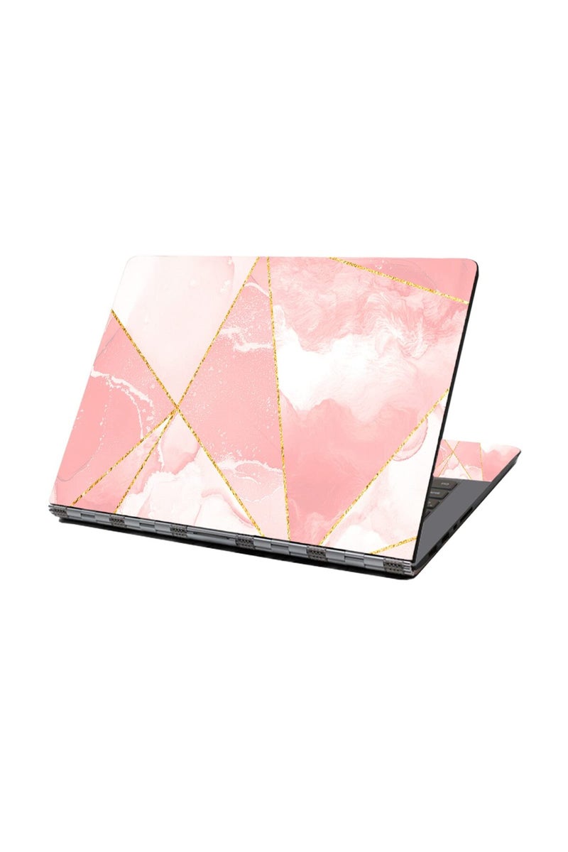 HAPPYLIVE SHOPPING Laptop Skin Sticker Decal, 12" 13" 13.3" 14" 15" 15.4" 15.6 inch Laptop Vinyl Skin Sticker Cover Art Protector Notebook PC (Free 2 Wrist Pad Included), Decorative Waterproof Removable (Pink Marble 1) - Image 1