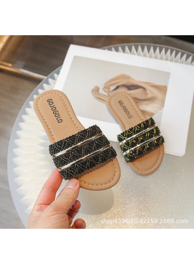 Girls' Slippers  Summer New Style Children's Outdoor Sandals Summer Style Little Girls Soft-soled Trendy Fashion Slippers