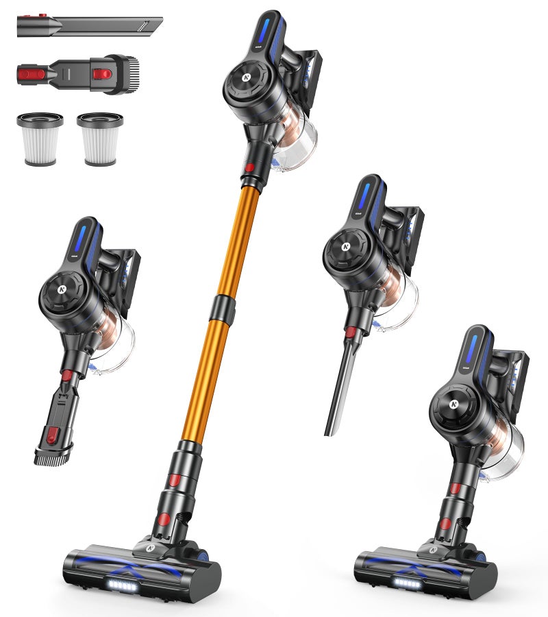 NADALY Cordless Vacuum Cleaner for Home, 500W 40KPA Stick Vacuum Cordless with 45Mins Runtime, Anti-Tangle, Lightweight, 1.5L Dust Cup, 8-in-1 Rechargeable Vacuum for Hardwood Floor Carpet Pet Hair - Image 1