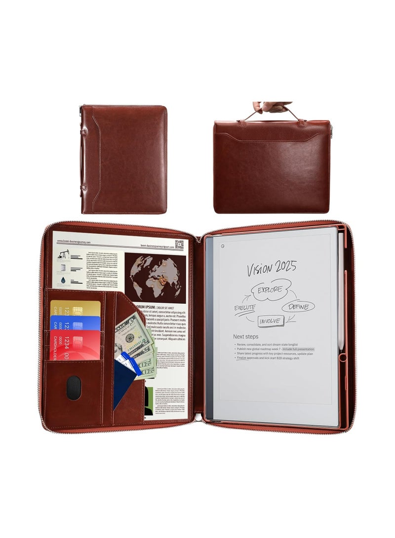 general Case Compatible with Remarkable Paper Pro 11.8 inch 2024 - Business Handheld Design Upgraded PU Leather Sleeve with Zip and Pen Holder - Image 1