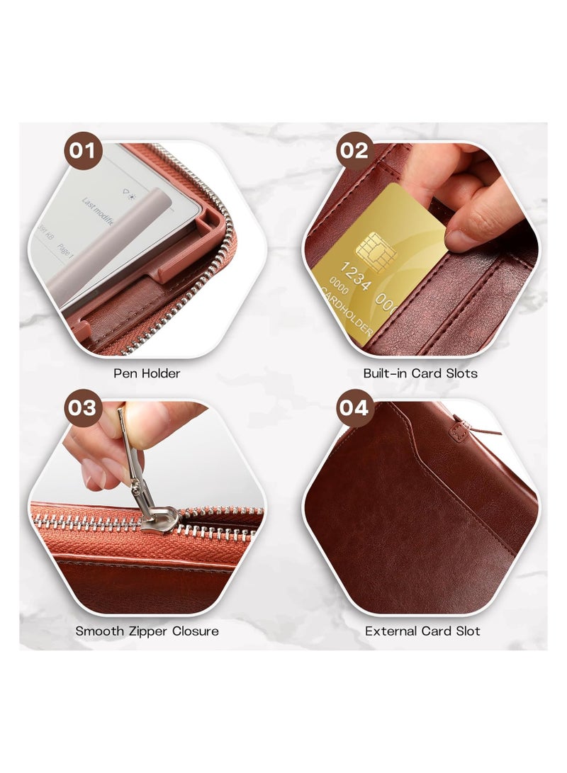 general Case Compatible with Remarkable Paper Pro 11.8 inch 2024 - Business Handheld Design Upgraded PU Leather Sleeve with Zip and Pen Holder - Image 3