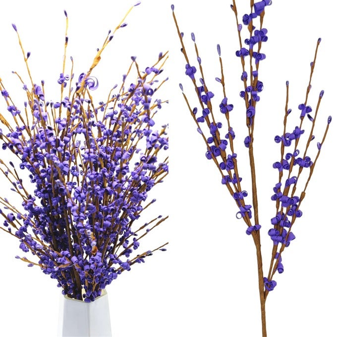 5 PCS 295 LONG JASMINE ARTIFICIAL FLOWERS FAKE PURPLE FLOWER BOUQUET BRANCHES FOR TABLE CENTERPIECES DIY FLORAL ART PLANT HOME OFFICE WEDDING DINING DECORATION DEEP PURPLE