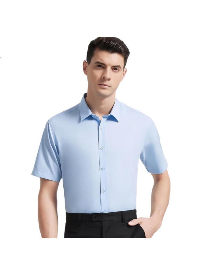 ROMON Luomeng [Machine Washable Ice Silk] Cotton Short-Sleeve Shirt For Men, Business Casual Half-Sleeve Shirt For Young And Middle-Aged Men, Dad'S Top, Men'S Clothing - Image 2