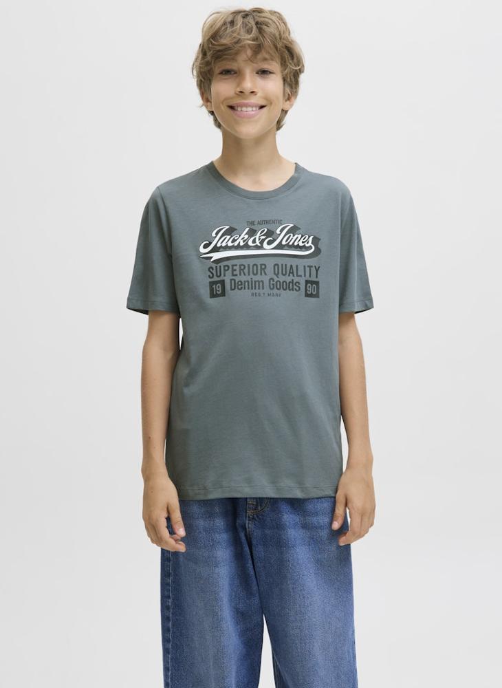 Jack & Jones Junior Kids 2 Pack Log Crew Neck T-Shirt - Image 1