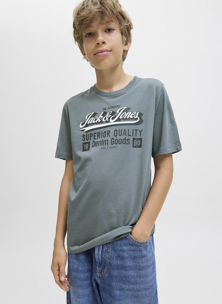 Jack & Jones Junior Kids 2 Pack Log Crew Neck T-Shirt - Image 3