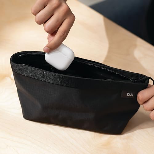 DailyObjects Small Pivot Carry All Pouch for Men and Women |Zippered Compartment|Lightweight|Water Repellent|Portable| Recycled Nylon| Concealed Handles| for Daily Use/Travel (Black) - Image 3