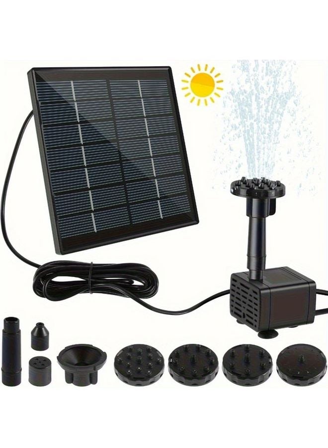 مضخة نافورة شمسية سوداء لشلالات أحواض الطيور والبرك - Image 2