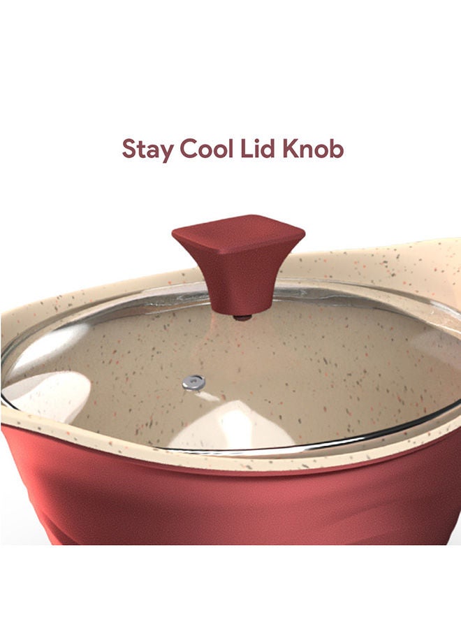 DELICI Aluminium Sauce Pan with Tempered Glass Lid – 20 cm, Granite Coated Die Cast, Stay Cool Bakelite Knob, Non-Stick Interior, Scratch & Abrasion Resistant, Oven Safe, Dishwasher Safe - Image 4