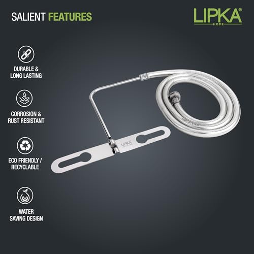 LIPKA 1 Meter Crystal Jet Spray with Pipe for Toilet Commode Seat | 304 Grade Stainless Steel | Toilet Bidet Jet Hands Free Jet Spray/Health Faucet Toilet Commode Jet Spray Set - Image 3